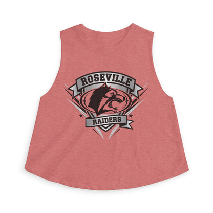Roseville Raiders Women’s Crop Top – Vintage Mascot Athletic Tank