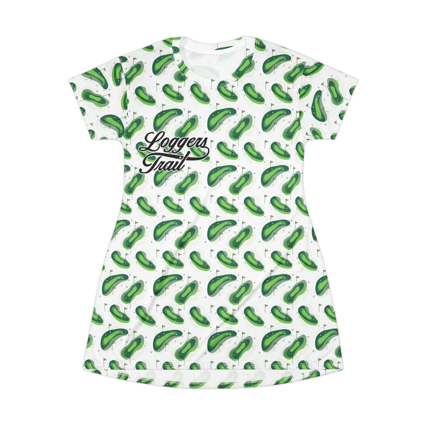 Logger's Trail Golf T-Shirt Dress — Green Golf Mix