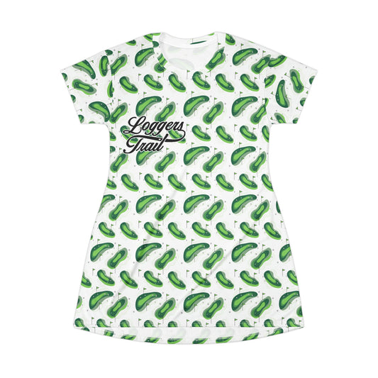 Logger's Trail Golf T-Shirt Dress — Green Golf Mix