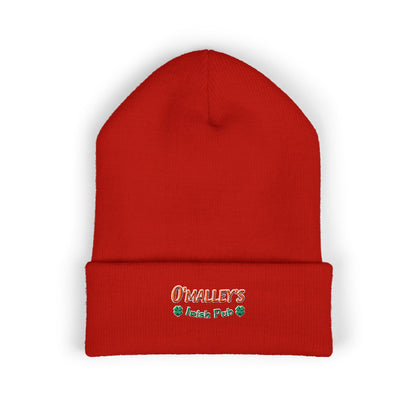 Embroidered 'O'Malley’s Irish Pub' Cuffed Beanie – St. Patrick’s Shamrock Winter Hat
