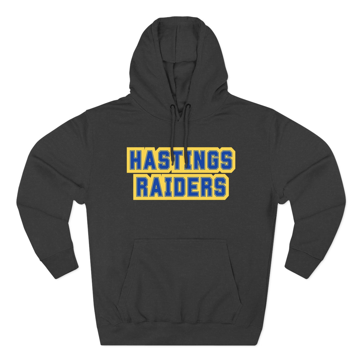 Hastings Raiders Hoodie — Collegiate Pullover with Bold Varsity Text