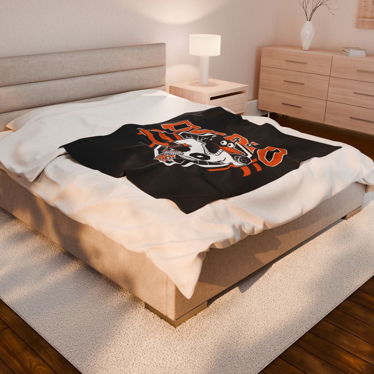 Osseo Orioles Cozy Velveteen Plush Blanket - Perfect for Relaxation and Home Decor