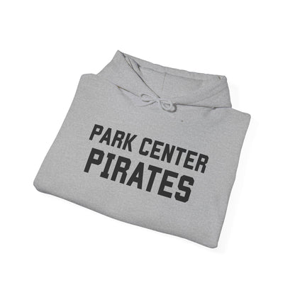 Park Center Pirates Ironman Hoodie — School Spirit Pullover with Sleeve Mascot