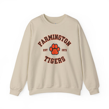 Farmington Tigers Crewneck Sweatshirt — Vintage Paw Logo, Established 1973