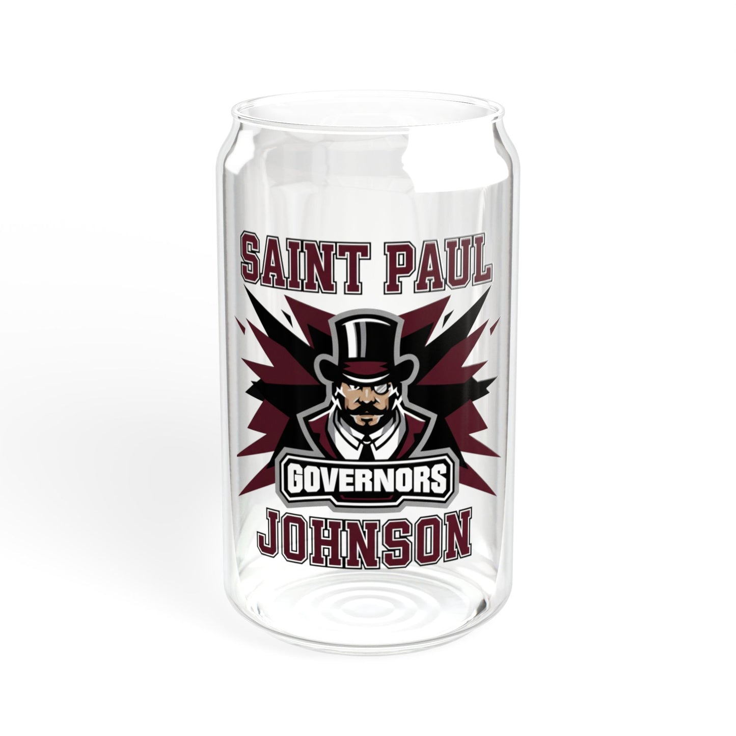 Saint Paul Johnson Governor's  16oz Sipper Glass with Bamboo Lid - Ideal for Party or Everyday Use