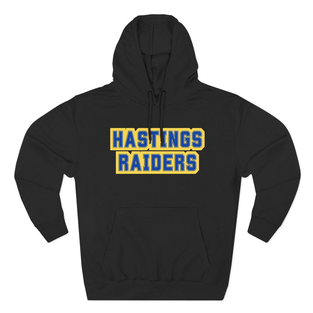 Hastings Raiders Hoodie — Collegiate Pullover with Bold Varsity Text