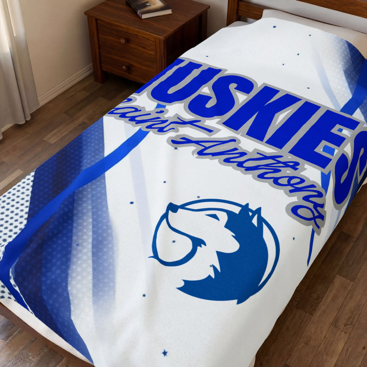 Saint Anthony Huskies Velveteen Plush Blanket