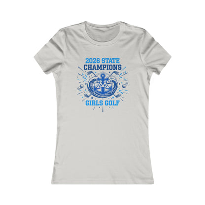 Minnetonka girls golf championship tee featuring 2026 State Champions design for girls golf.
