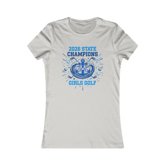 Minnetonka girls golf championship tee featuring 2026 State Champions design for girls golf.