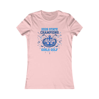 Minnetonka girls golf championship tee featuring 2026 State Champions design for girls golf.