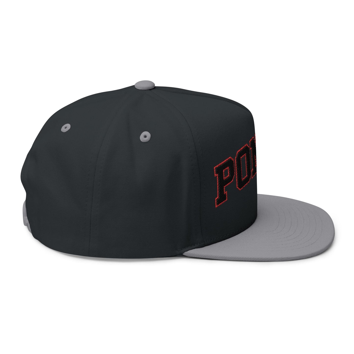 Stillwater Ponies Embroidered Black Text Flat Bill Cap — School Spirit Snapback
