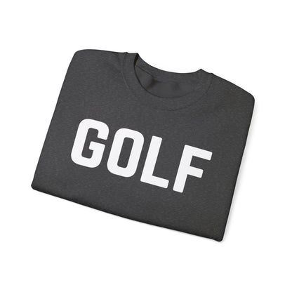 Embroidered Golf Crewneck Sweatshirt — Minimalist Bold Logo Pullover for Golfers