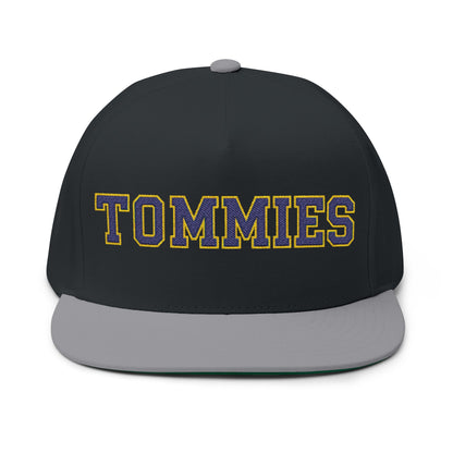 Minneapolis Edison Tommies Embroidered BlueText Flat Bill Cap — School Spirit Snapback