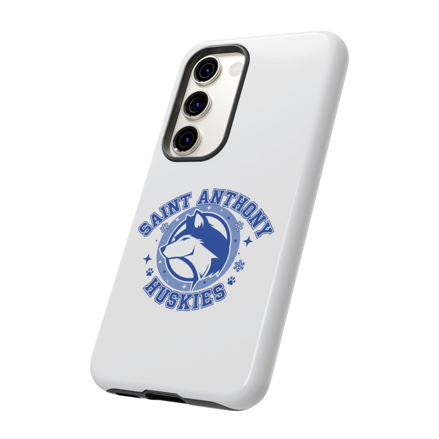 Saint Anthony Huskies Tough Phone Case — Protective White Phone Cover with Husky Logo