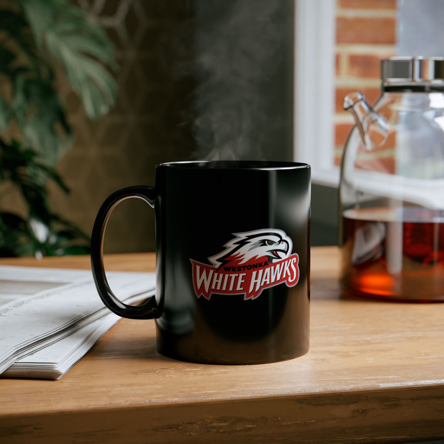 Mound Westonka White Hawks Black Coffee Mug - 11oz or 15oz