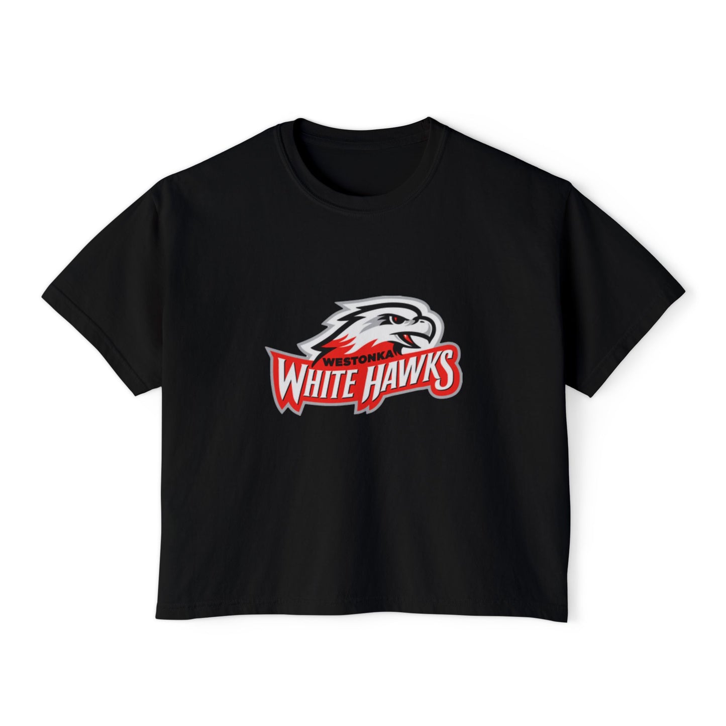 Mound Westonka White Hawks Casual Women's Boxy Tee