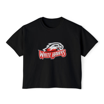 Mound Westonka White Hawks Casual Women's Boxy Tee