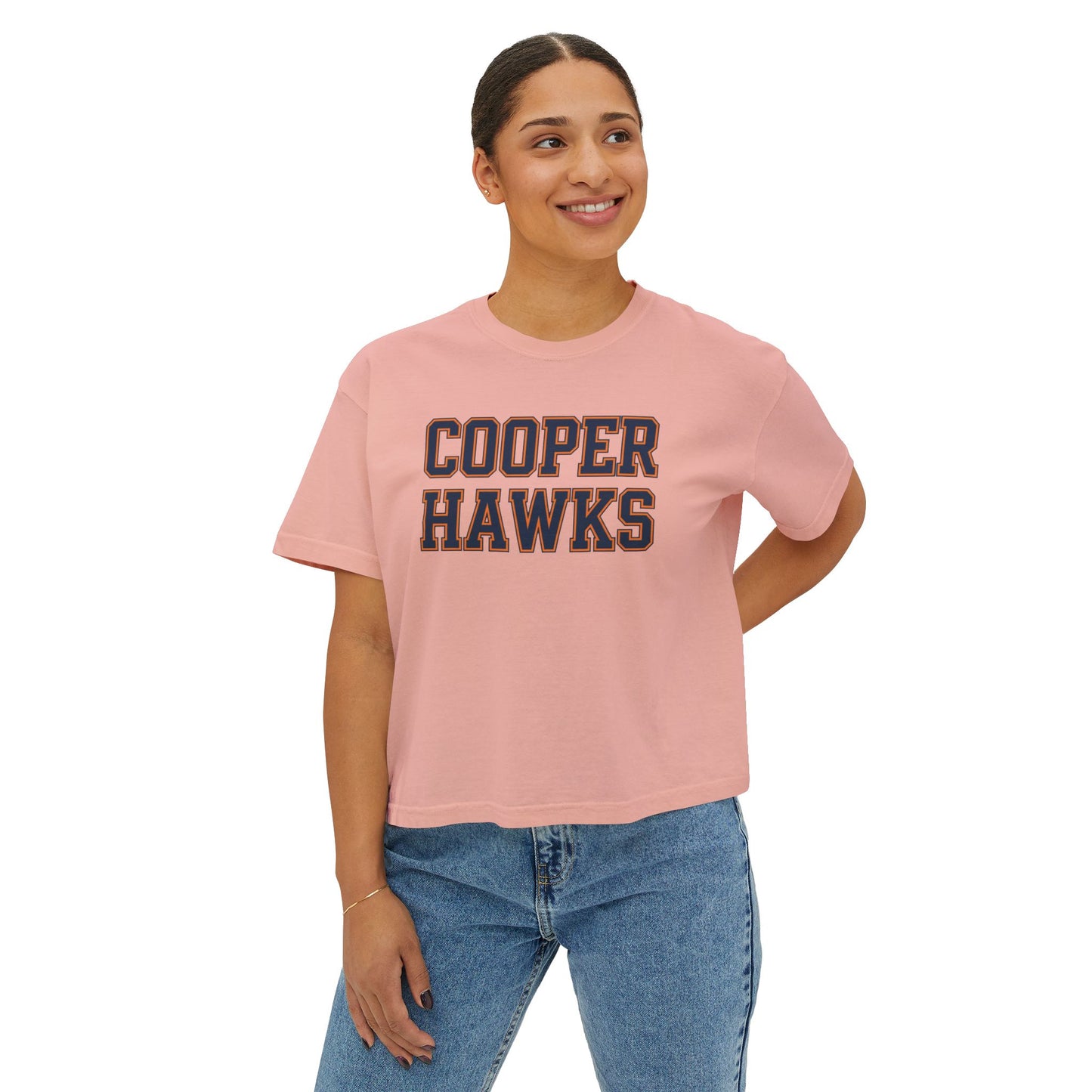 Robbinsdale Cooper Hawks Women's Boxy Tee - Casual Athletic Wear for Game Days