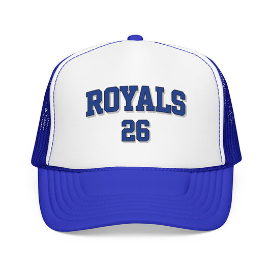 Woodbury Royals Class of 2026 Blue Foam Trucker Hat
