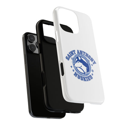 Saint Anthony Huskies Tough Phone Case — Protective White Phone Cover with Husky Logo
