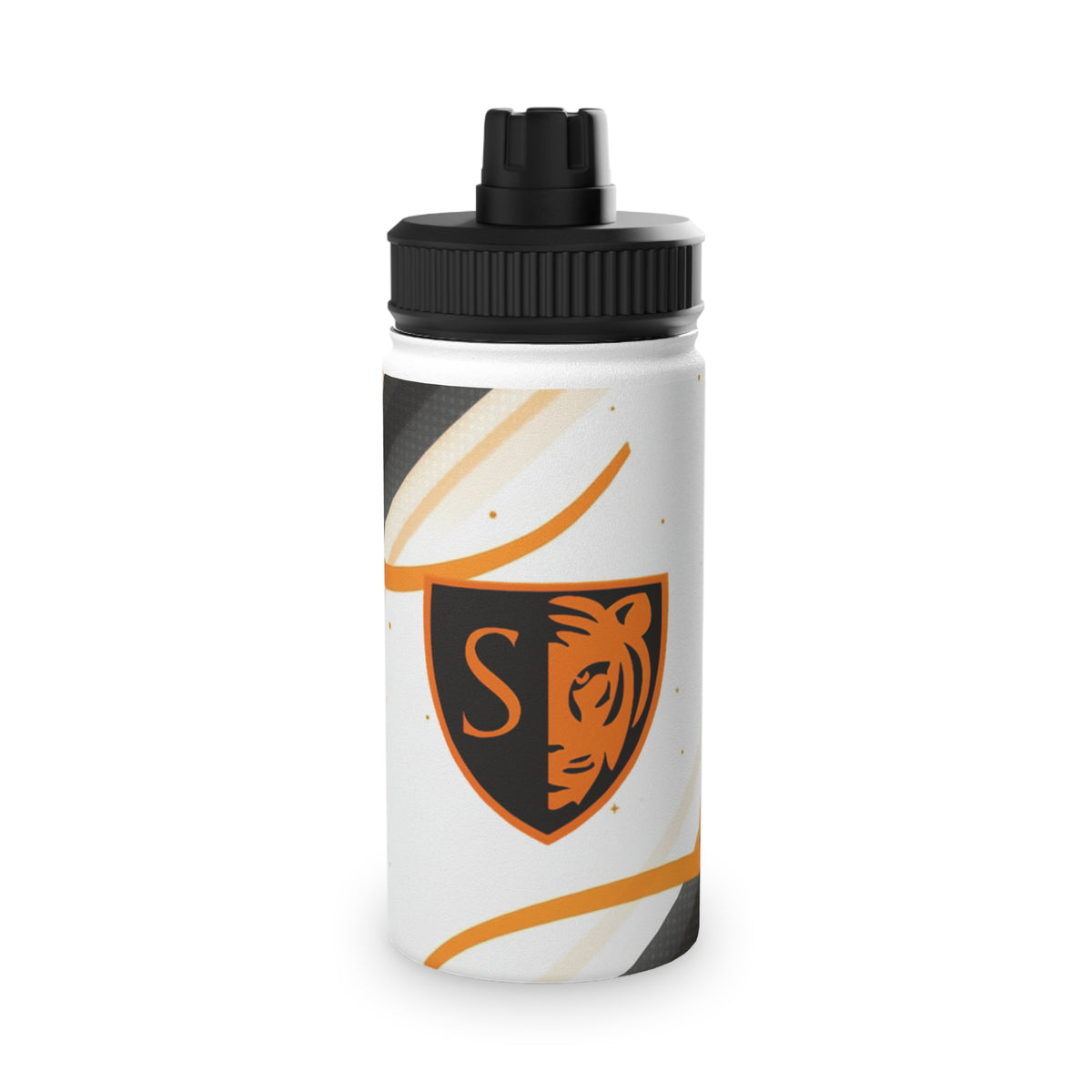 Minneapolis South Tigers Sports Water Bottle with S Tiger Team Logo