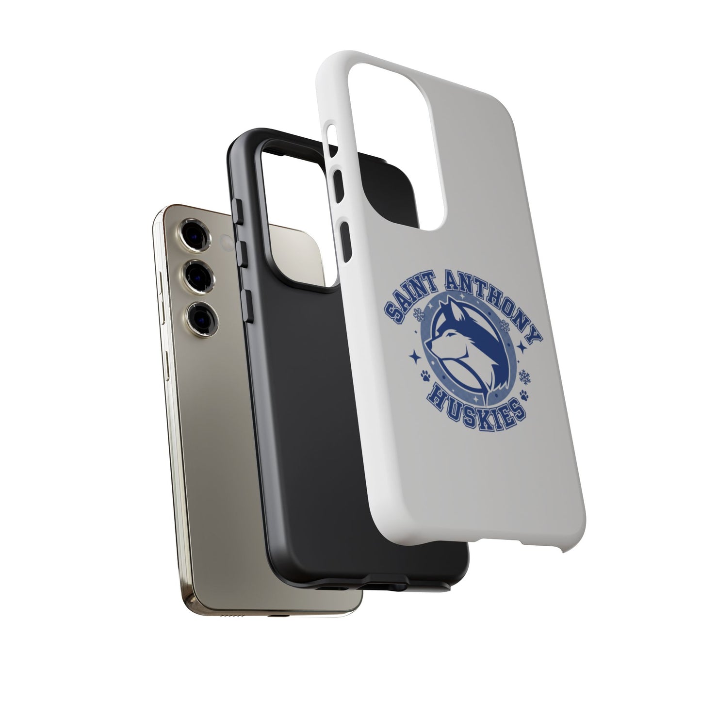 Saint Anthony Huskies Tough Phone Case — Protective White Phone Cover with Husky Logo