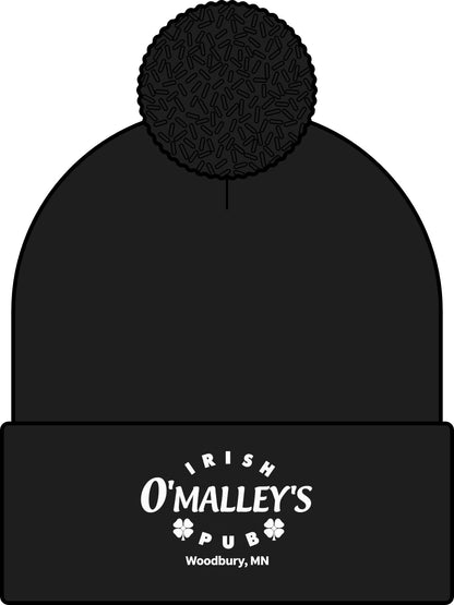 O'Malley's Pub Pom Beanie — Custom Bar Logo Winter Hat