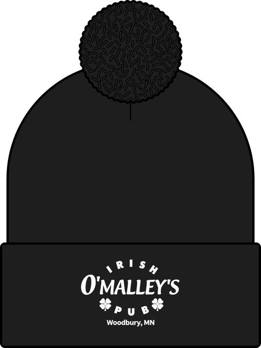 O'Malley's Pub Pom Beanie — Custom Bar Logo Winter Hat