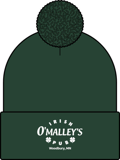 O'Malley's Pub Pom Beanie — Custom Bar Logo Winter Hat