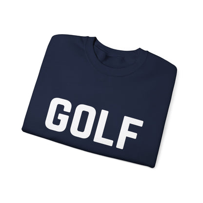 Embroidered Golf Crewneck Sweatshirt — Minimalist Bold Logo Pullover for Golfers