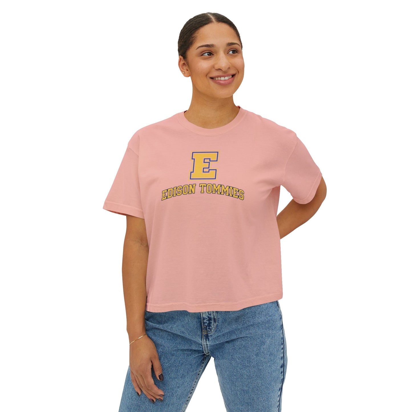 Minneapolis Edison Tommies Casual Boxy Tee - Trendy Women's Top