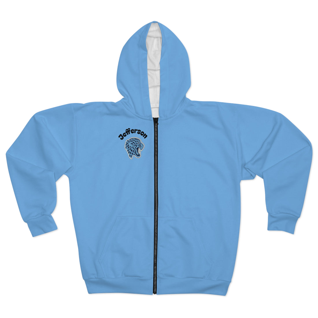 Bloomington Jefferson Jaguars Light Blue Unisex Zip Hoodie - Cozy Layer for All Occasions