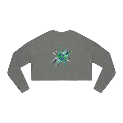 Eagan Wildcats Cropped Sweatshirt — Abstract Green Burst Graphic