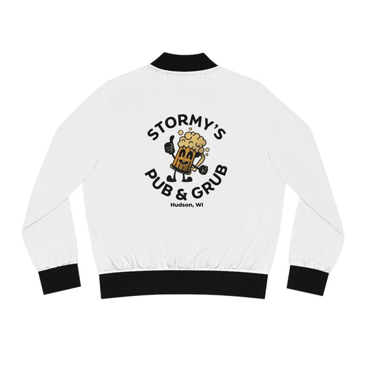 Stormy’s Pub & Grub Bomber Jacket — Women's Retro Beer Logo Jacket