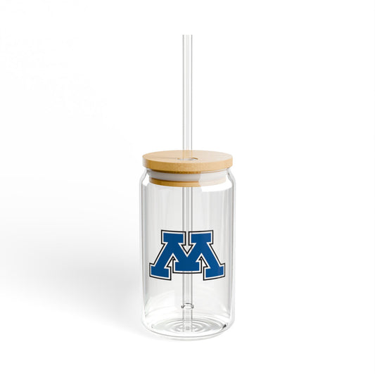 Minnetonka Skippers Stylish 16oz Sipper Glass with Bamboo Lid - Ideal for Home and Outdoor Use
