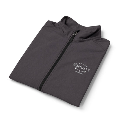 O'Malley's Men's Black Soft Shell Vest — Minimal White Chest Logo, Windproof Layer
