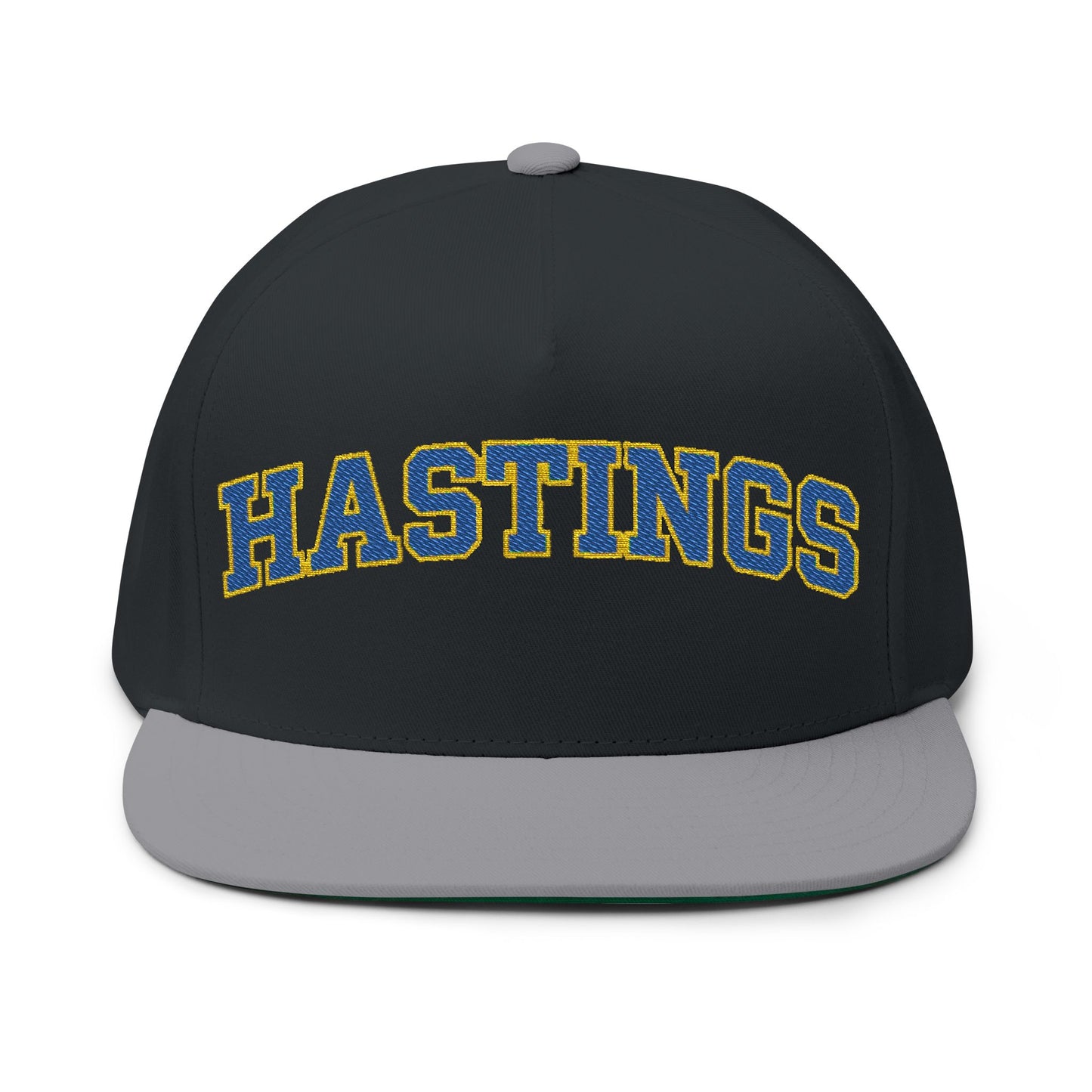 Hastings Raiders Embroidered Blue Text Flat Bill Cap — School Spirit Snapback