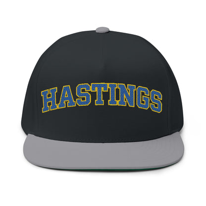 Hastings Raiders Embroidered Blue Text Flat Bill Cap — School Spirit Snapback