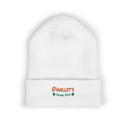 Embroidered 'O'Malley’s Irish Pub' Cuffed Beanie – St. Patrick’s Shamrock Winter Hat