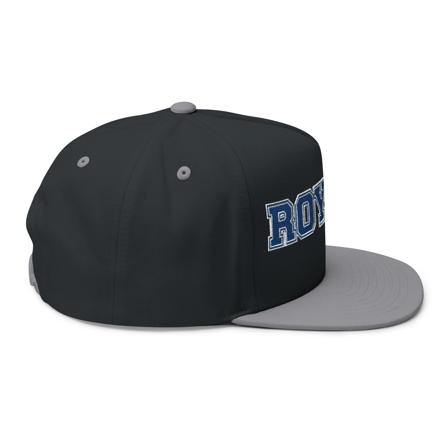 Woodbury Royals Embroidered Blue Text Flat Bill Cap — School Spirit Snapback