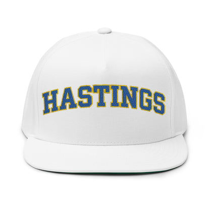 Hastings Raiders Embroidered Blue Text Flat Bill Cap — School Spirit Snapback