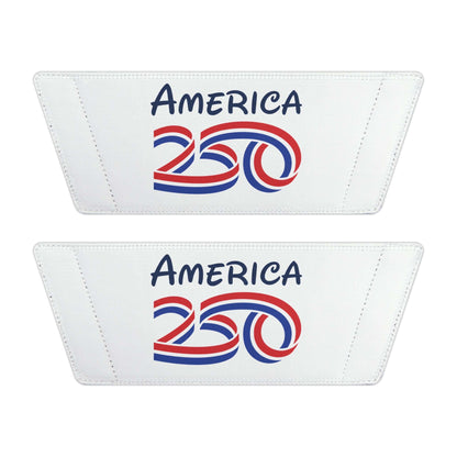 America 250 anniversary women's summer slides bold printed straps showcasing patriotic design.