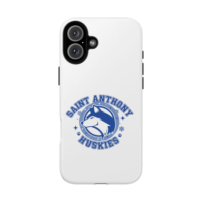 Saint Anthony Huskies Tough Phone Case — Protective White Phone Cover with Husky Logo