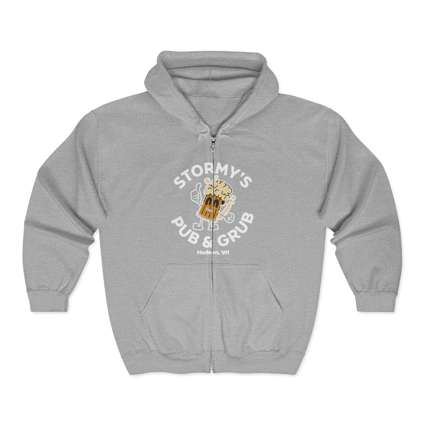 Stormy’s Pub & Grub Zip Hoodie — Vintage Bar Logo Full-Zip Sweatshirt