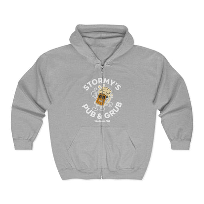 Stormy’s Pub & Grub Zip Hoodie — Vintage Bar Logo Full-Zip Sweatshirt