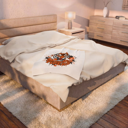 Farmington Tigers Cozy Velveteen Plush Blanket