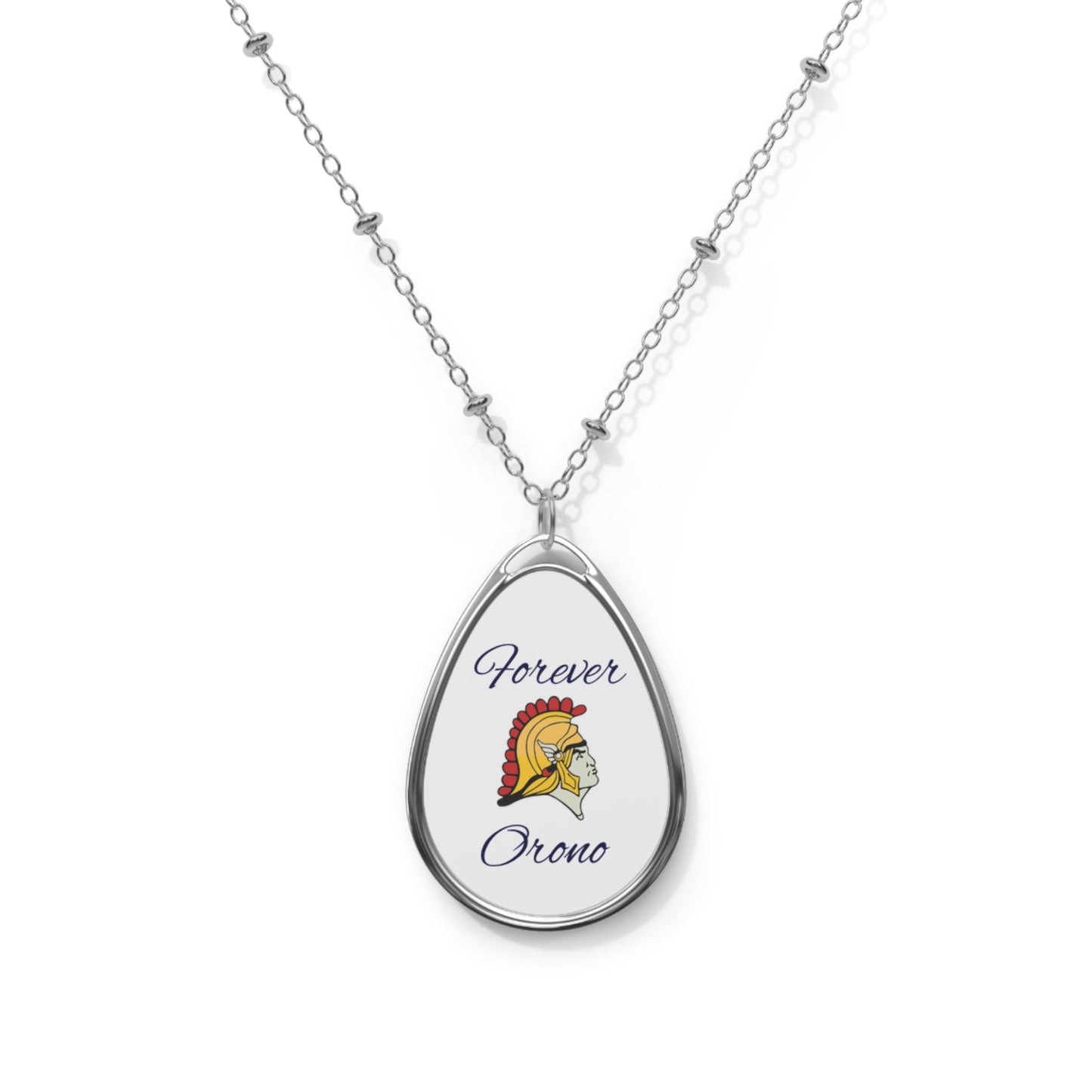 Orono Spartans Oval Pendant Necklace — "Forever"
