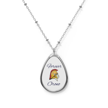 Orono Spartans Oval Pendant Necklace — "Forever"