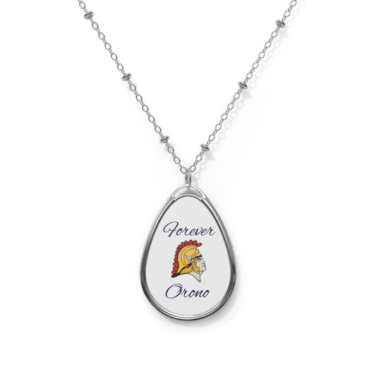 Orono Spartans Oval Pendant Necklace — "Forever"