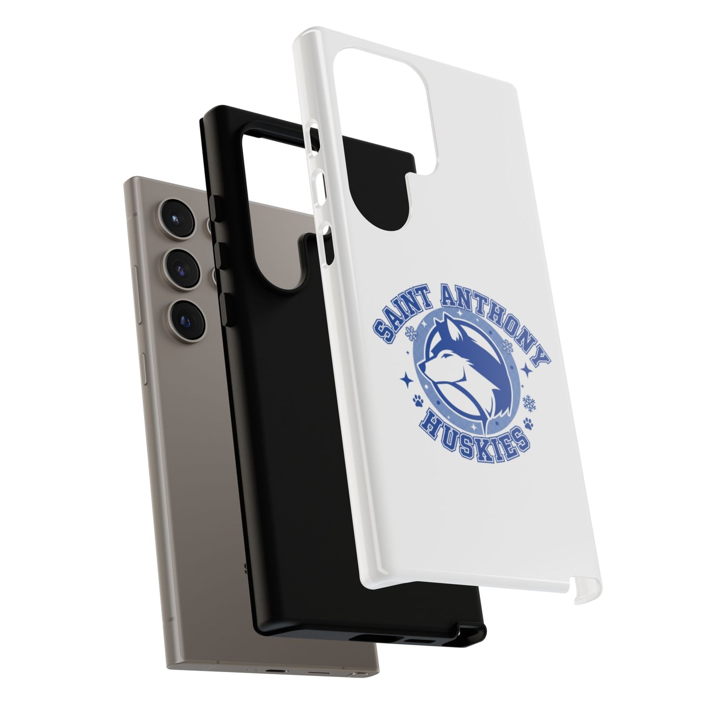 Saint Anthony Huskies Tough Phone Case — Protective White Phone Cover with Husky Logo